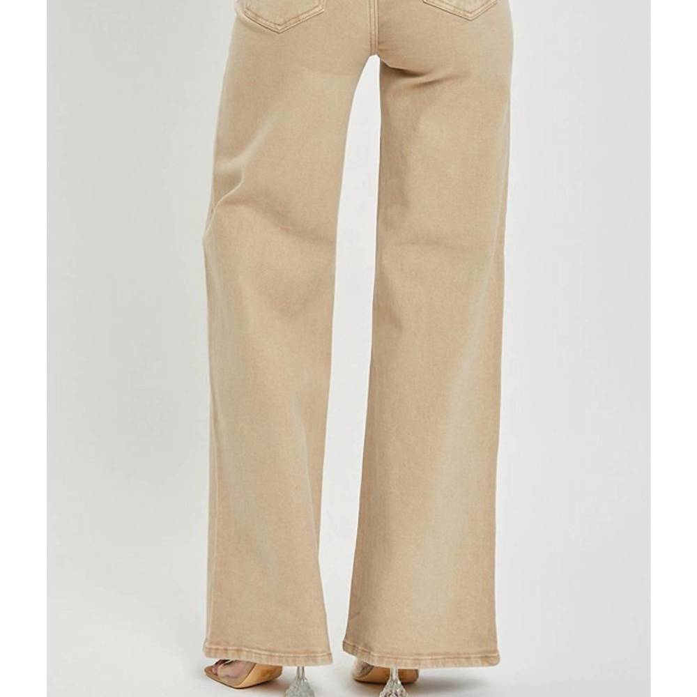NEW RISEN high rise tummy control wide pants in khaki - Picture 3 of 3